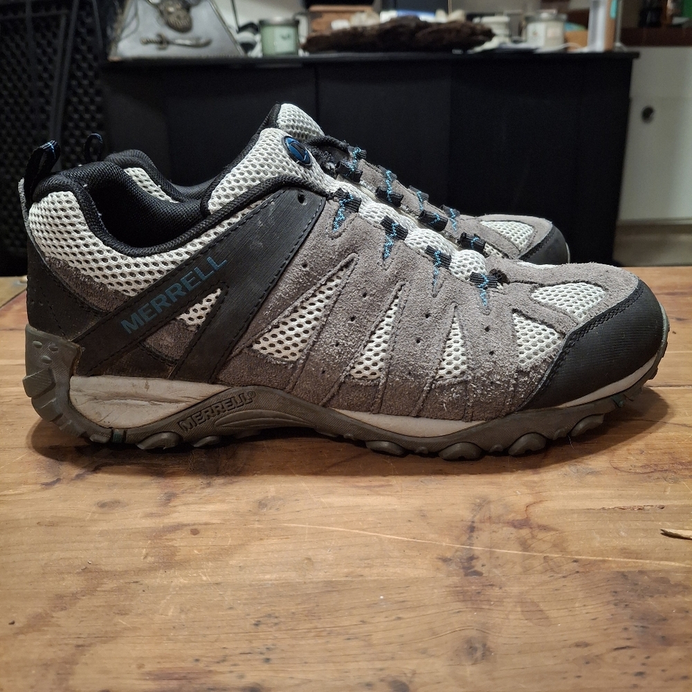 Merrell Gray and Black Hiking Shoes Size 9